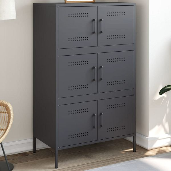 vidaXL Highboard Anthrazit 68x39x113 cm Stahl, Top-Qualität, 842960