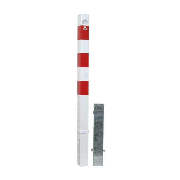 Schake Absperrpfosten Stahlrohr 70 x 70 mm herausnehmbar, mit Dreikantverschluss, feuerverzinkt und weiß beschichtet, 470DB