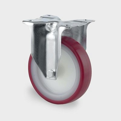 TENTE-ROLLEN Bockrolle, Rad-Ø 160 mm, Tragfähigkeit 350 kg, Bauhöhe 200 mm, D 40 Shore, 3478UAR160P63 red
