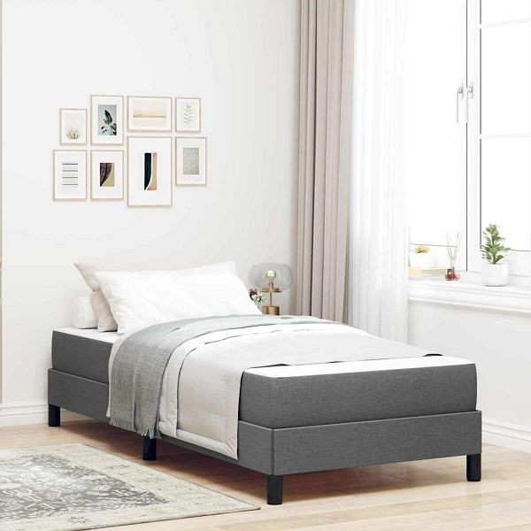 vidaXL Boxspringbett mit Matratze Dunkelgrau 90 x 190 cm Stoff, 3398452