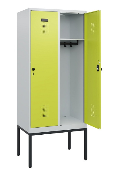 C+P Spind Evolo PLUS, Gestell, 2 Abteile, 1950x800x500mm, 7035/0024, Drehriegel, 0490305-22 S10015