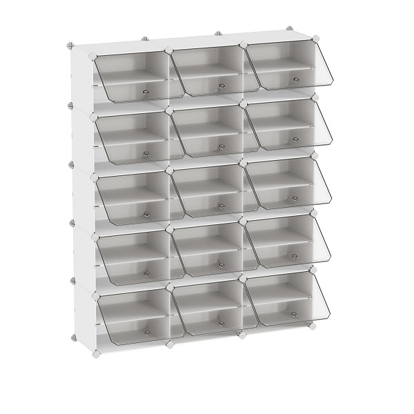 SONGMICS Schuhregal, Weiß, 124,4x31,2x124,6 cm, LPC040W01