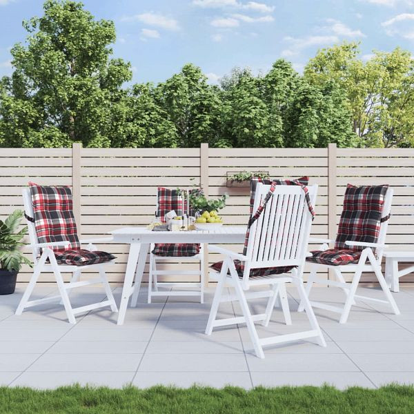 vidaXL Hochlehner-Auflagen 4 Stück Blattmuster Oxford-Gewebe, 377642