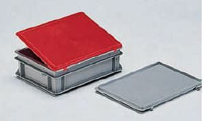 Gruber Systeme Scharnierdeckel rot für Lagerbehälter, L600xB400mm, für ENB, END6401/12