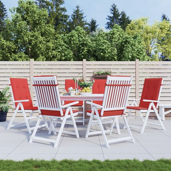 vidaXL Gartenstuhlauflagen für Hochlehner 6 Stück Rot 120x50x3 cm Stoff, 314110