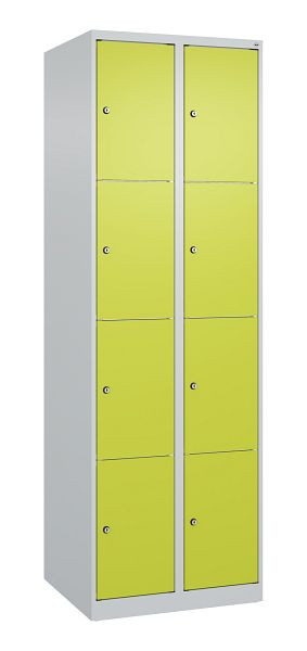 C+P Schließfachschrank Classic PLUS, 2 Abteile mit je 4 Fächern, 1850x600x500mm, 7035/0024, 080000-204 S10009