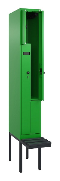 C+P Z-Spind Evolo PLUS, Bank, 2 Fächer, 2120x300x815mm, 6037/6037, Drehriegel, Material Sitzfläche Kunststoff, 0490437-102 S10087