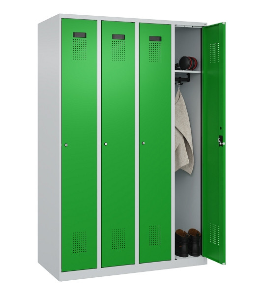 C+P Spind Evolo PLUS, 4 Abteile, 1850x1200x500mm, 7035/6037, Verschluss Zylinderschloss, Ablageböden 4, 049000-40 S10038