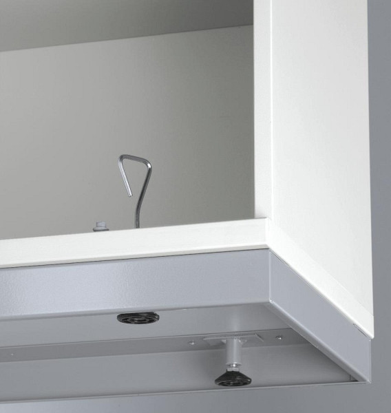 Deskin Stahlsockel MULTI M pro, Alusilber RAL 9006, 1000 x 400 x 50 mm, 256805