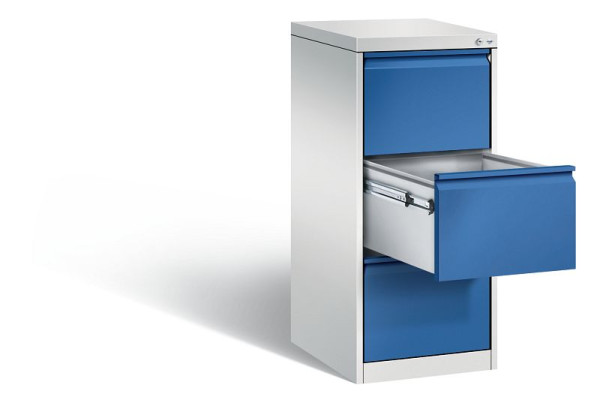 C+P Hängeregistraturschrank Acurado, H1045xB433xT590mm, Farbe: Lichtgrau / Enzianblau, Griffleiste, 12423-311 S10008