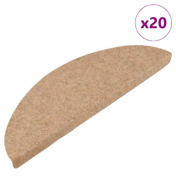 vidaXL Stufenmatten Selbstklebend 20 Stück Beige 56x17x3 cm, 3365894