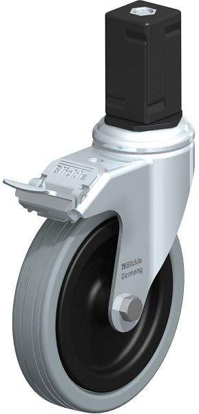 Blickle LKRA-VPA 125G-11-FI-EV17 Apparate-Lenkrolle mit Expander & Feststeller, Vollgummi, Grau, 848262