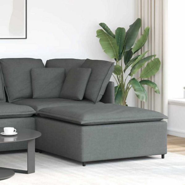 vidaXL Modulares Sofa Fußhocker-Modul Dunkelgrau 100x100x48 cm, 4104478