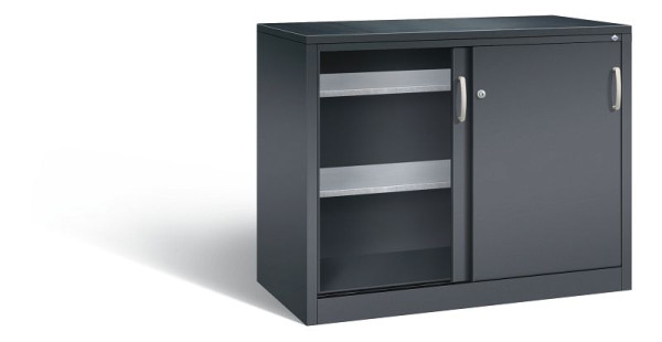 C+P Schiebetürenschrank Acurado, H1000xB1200xT600mm, Farbe: Schwarzgrau, Bügelgriff, 2066-09 S10082