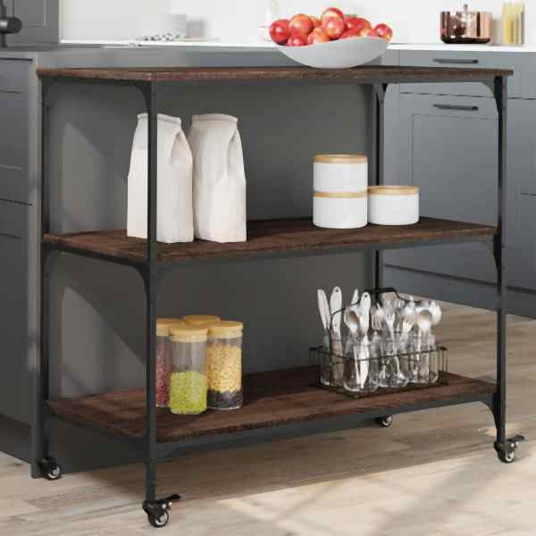 vidaXL Küchenwagen Braun Eichen-Optik 102x50x95 cm Holzwerkstoff, 842325