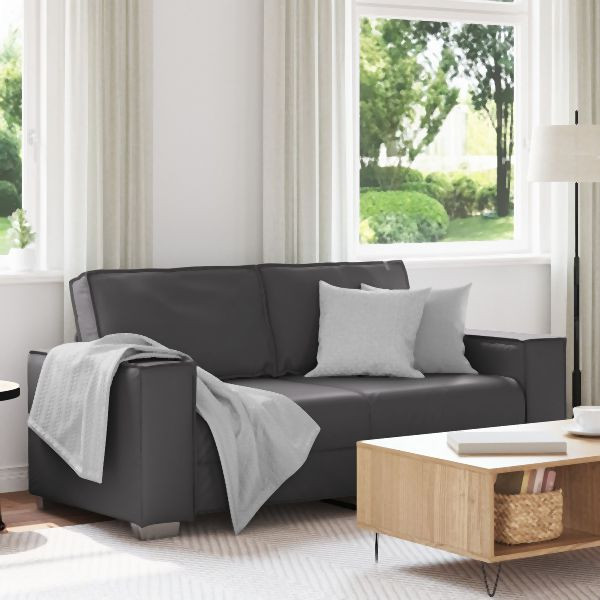 vidaXL Loveseat Sofa Grau 140 cm Abmessung Kunstleder, 4105053
