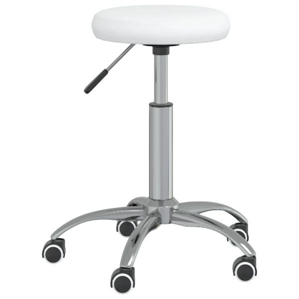 vidaXL Massagehocker Kunstleder Weiß, Abmessungen: 31 x (42-54) cm (Durchmesser x H), 3085692