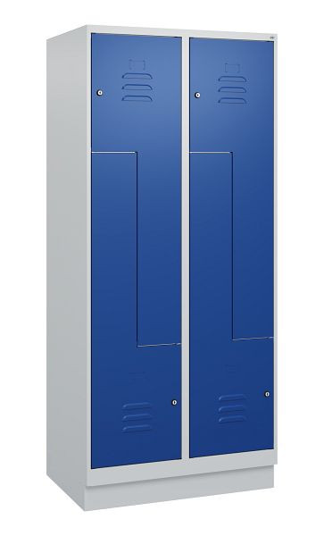 C+P Z-Spind Classic PLUS, Sockel, 4 Abteile, 1800x800x500mm, 7035/5010, Zylinderschlösser, 0800237-224 S10018