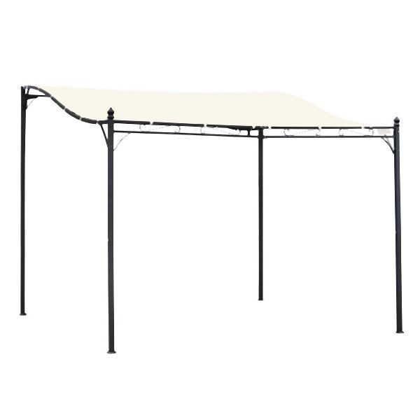 Outsunny Gartenpavillon, 297L x 297B cm, Cremeweiß, 84C-038, 4250871240708