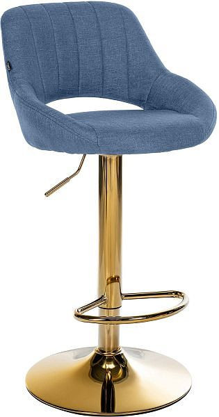 CLP Barhocker Milet Stoff gold, blau, 327394, 4255716376840