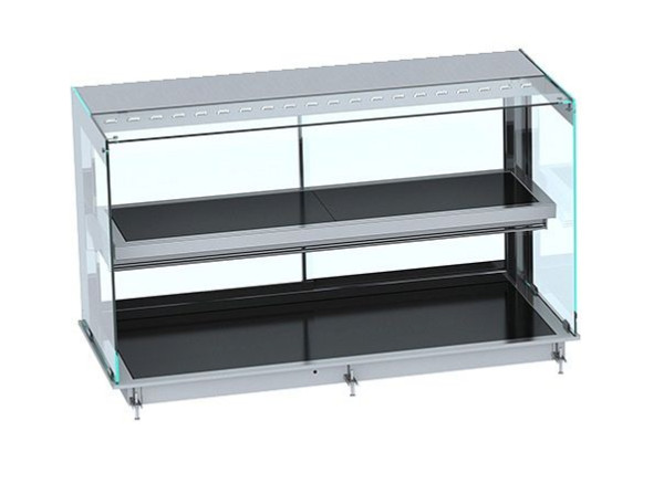 CombiSteel Einbauwärmevitrine Keramik Eckig - Schwarz 5/1, Breite (mm): 1765, 7495.0340