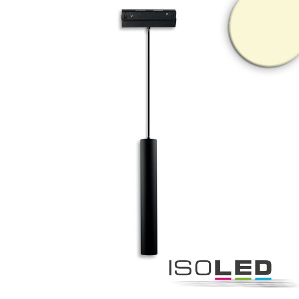 ISOLED Track48 Hängeleuchte Pipe, schwarz, 7W, 36°, UGR<19, 48V DC, 3000K, CRI90, 116092
