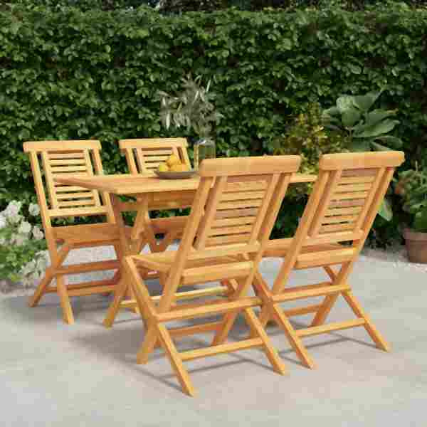 vidaXL 5-tlg. Garten-Essgruppe Massivholz Teak, 3154999