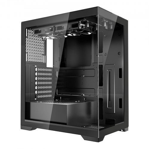 VEVOR Mid-Tower PC-Gaming-Gehäuse, Glas, Staubfilter, 2x 120-mm-Lüfter, Kabelmanagement, GPUs bis 360 mm, ATX/M-ATX/ITX, DNJXZT120MMBHRVR6001V9