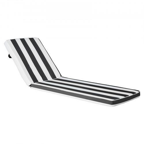 VEVOR Deckchair Auflagen, 1889x561x71mm, wasserabweisend, farbecht, Sonnenliegen-Kissen, schwarz-weiß gestreift, HMHM2J74INCHV981W001V0