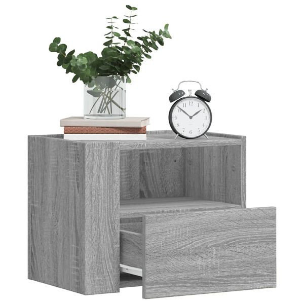 vidaXL Wand-Nachttische 2 Stück Grau Sonoma 45x30x35 cm, 848322