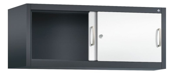 C+P Aufsatzschrank Acurado, H500xB1200xT500mm, Farbe: Schwarzgrau / Verkehrsweiß, Bügelgriff, 1 OH, 2054-00 S10102