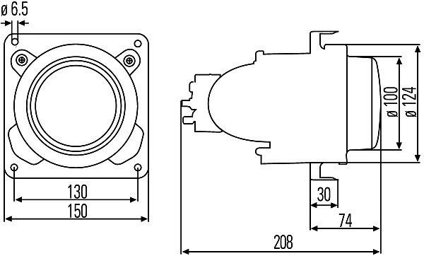 HELLA DE/Halogen-Scheinwerfereinsatz, Fernscheinwerfer - 24V - rund - Referenzzahl: 17.5 - ECE/CCC - links/rechts, 1KL 007 834-027