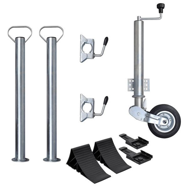 vidaXL Stützrad Klappbar 60 mm mit 2 Stützrohren und 2 Klemmen, 3214424