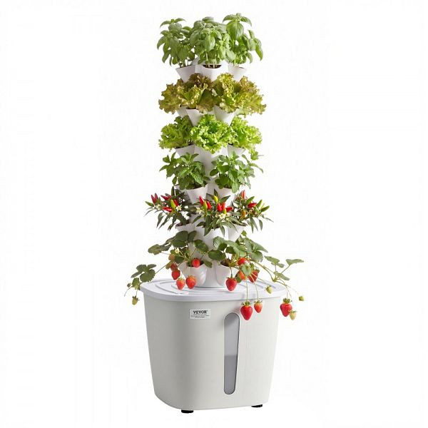VEVOR Hydroponik-Turm, 30 Pods, 6 Ebenen, mit App-Steuerung, 20L Wassertank & Pumpe, für Kräuter, Obst & Gemüse, XZZKJSPTWSZDEV7UV001V2