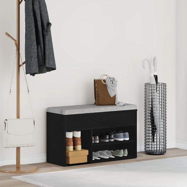 vidaXL Flurbank Schwarz Eiche 60x30x45 cm – Hochwertiger Holzwerkstoff, 862703