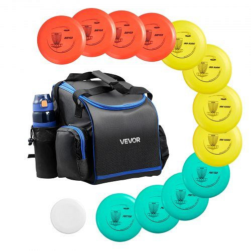 VEVOR Discgolf Set (12+1) für Anfänger: Putter, Mid-Range, Driver, Mini-Marker & Rucksack für Garten, Strand, Park, FPGEFRMTZRMTVS70H001V0