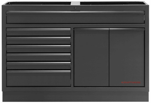 Kraftwerk MOBILIO BLACK EDITION Unterschrank breit 7 Schubladen und 2 Auszüge Schwarz, 3964-03-W-BLK