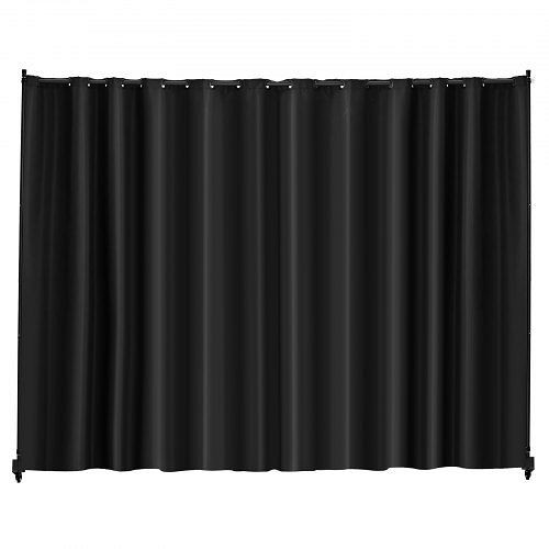 VEVOR Raumteiler Paravent Einzelpanel, Tragbarer Sichtschutz Büro/Schlafzimmer/Balkon, Rollbar (308,5x45x245,5 cm), Schwarz, BLPF96120INCYUPD6V0