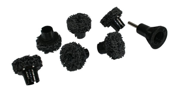 Busching Reinigungsscheiben 40mm / grobe Körnung / 6 Stück, Nutzschichtstärke: ca.14mm mit Scheibenhalter, 100855