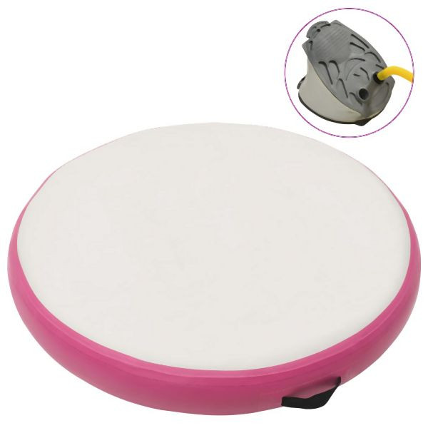 vidaXL Aufblasbare Gymnastikmatte mit Pumpe 100x100x10 cm PVC Rosa, 92703