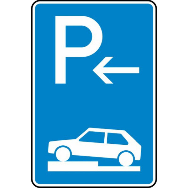 Stein HGS Parken auf Gehwegen halb quer zur Fahrtrichtung links (Ende) Nr. 315-72, 600 x 900 mm, RA1, Flachform 3 mm, 315-72-213