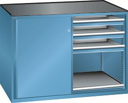 LISTA Schubladenschrank 2x36x27E (BxTxH) 1430x600x1020mm KEY Lock, Lichtblau 6 Schubladen, Tragkraft Schubladen: 200kg, 2 Auszugböden, 79.429.010