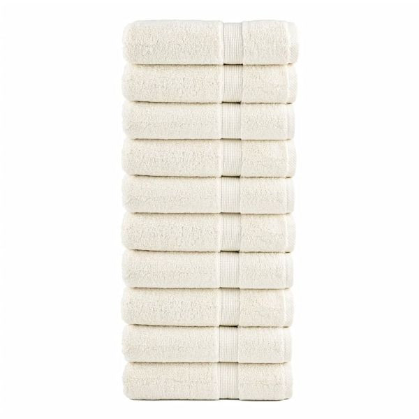 vidaXL Premium-Handtücher SOLUND 10 Stk. Cremeweiß 50x100 cm 600 g/m², 137475