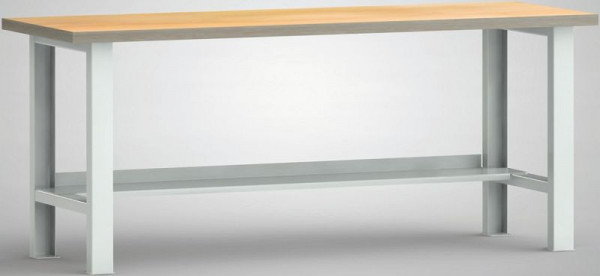 KLW Standard-Werkbank, 2000 x 700 x 840 mm, mit Buchen-Multiplexplatte, WS503N-2000M40-X1580