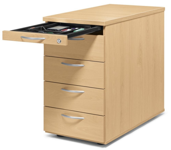 Deskin Standcontainer MULTI M, Buchedekor, B 435 x H 720 x T 800 mm, 4 Schübe, 290690