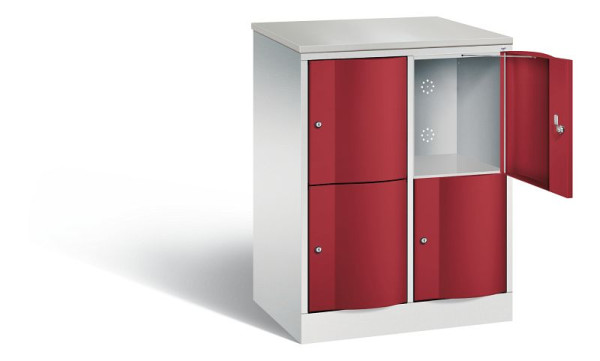 C+P Schließfachschrank Resisto, H1077xB772xT540mm, Farbe: Lichtgrau / Rubinrot, 8472-272 S10089