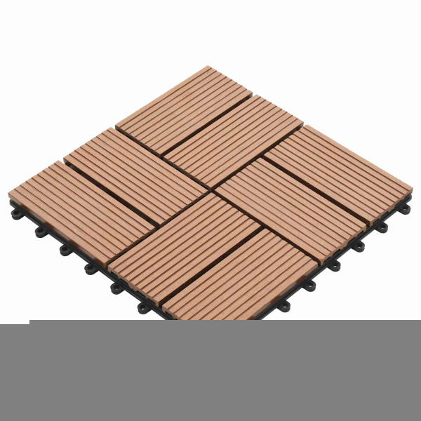 vidaXL Terrassenfliese 11-teilig Braun 30 x 30 cm WPC, 42046674