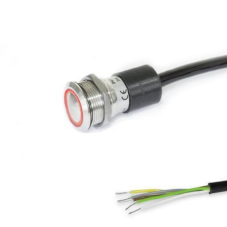 Ganter Schalter mit Leucht-Drucktaster (GN 3310-W-RG-2-K-2), VE: 5 Stück, 3310-W-RG-2-K-2