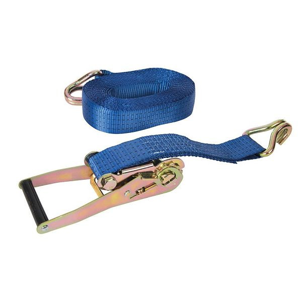 Silverline Spanngurt mit Ratschengriff und J-Haken, 8 m x 50 mm, Leistung: 1300 kg, Zurrkraft: 2600, 958720
