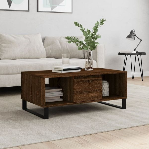 vidaXL Couchtisch Braun Eichen-Optik 90x50x36,5 cm Holzwerkstoff, 830603